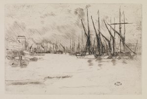 Fra Pickle-Herring Stairs, ca. 1878 (ætsning og tørnål på papir) af James Abbott McNeill Whistler